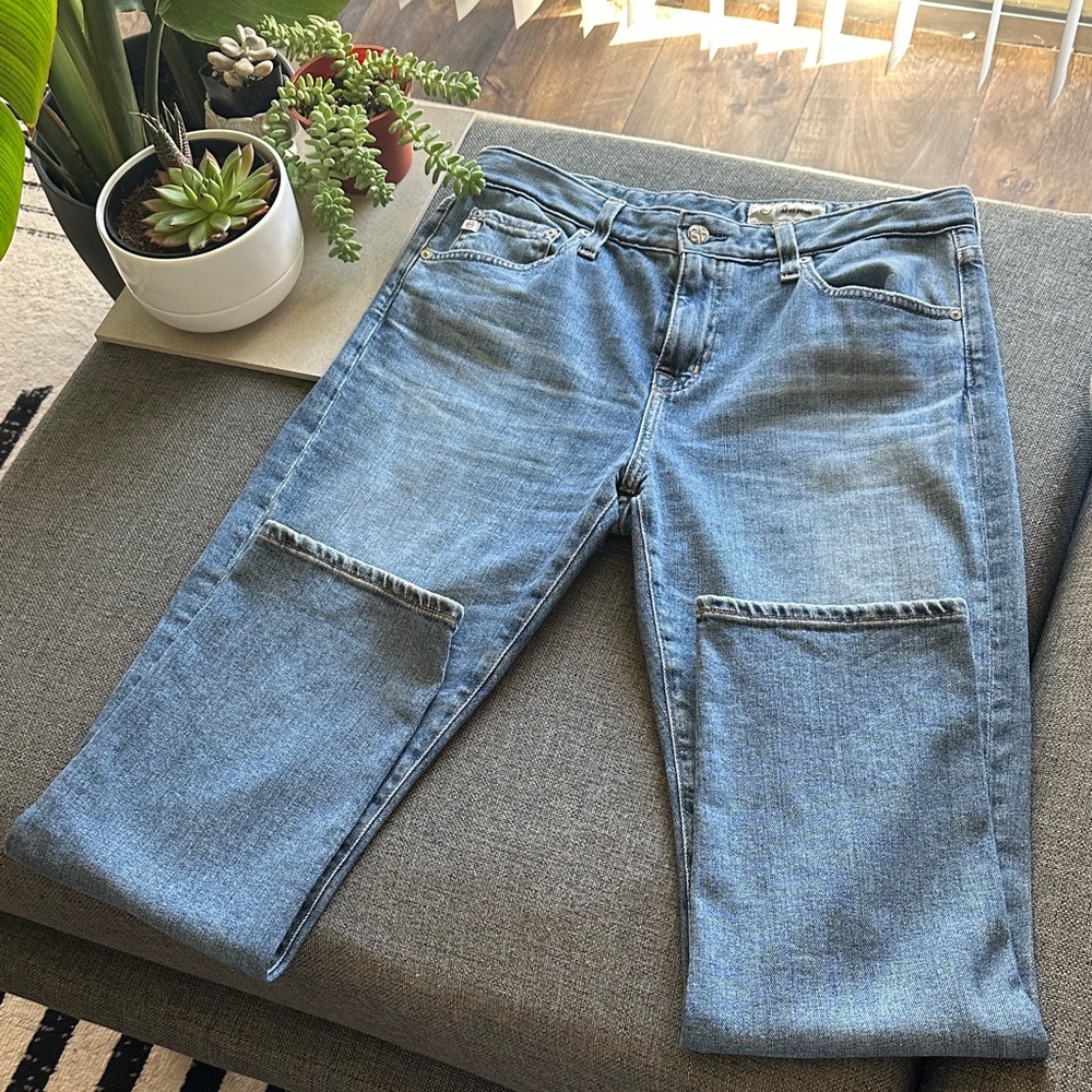 AG Adriano Goldschmied Light Blue High Rise Denim Jeans